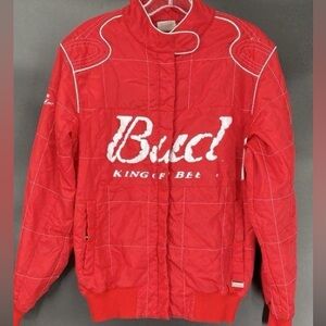 Budweiser NASCAR Chase Authentics Red Racing Jacket Women’s Vintage SZ firm‎ $